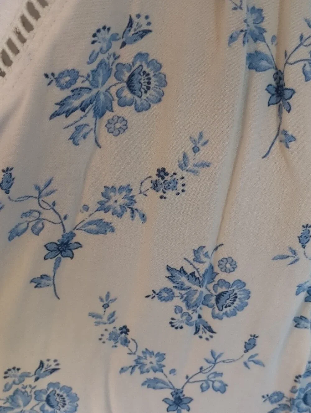 Abercrombie & Fitch White Top with Blue Floral Print XS